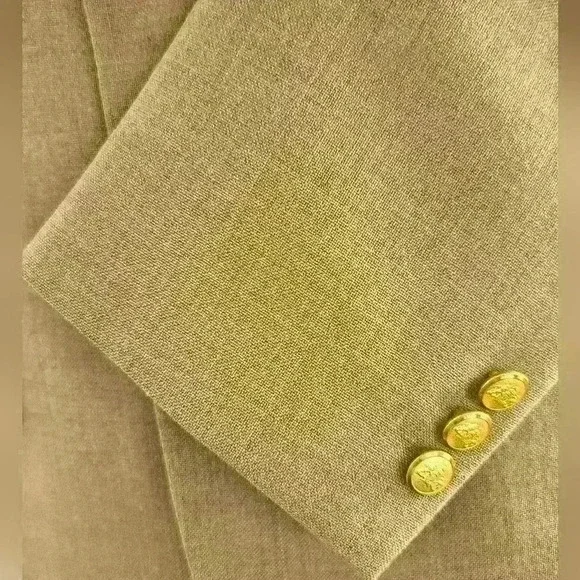 Stafford Blazer Sport Jacket Coat Mens 38S Brown Wool Polyester Gold Buttons